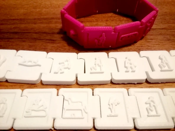 Byr Hiyeroglif mesajları için bilezik (Sadece Plastik Aparattır!!!) 3D - 4