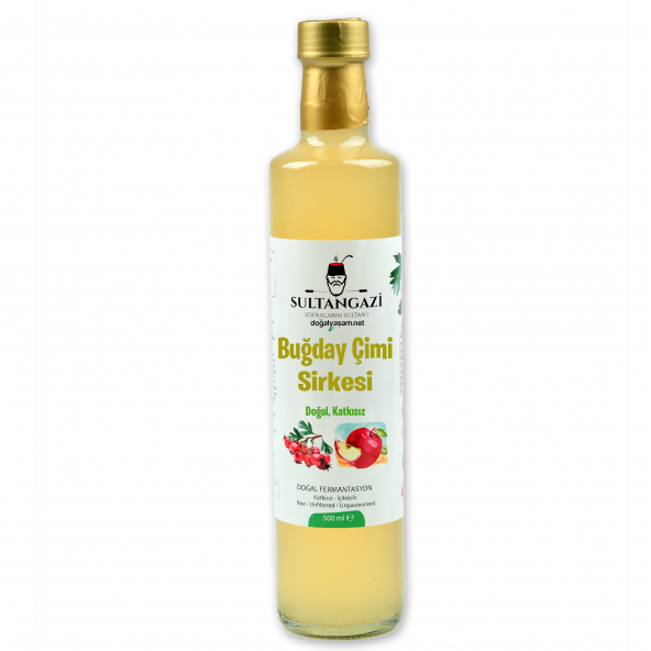 BUĞDAY ÇİMİ SİRKESİ EV YAPIMI KATKISIZ 500 ML - 1