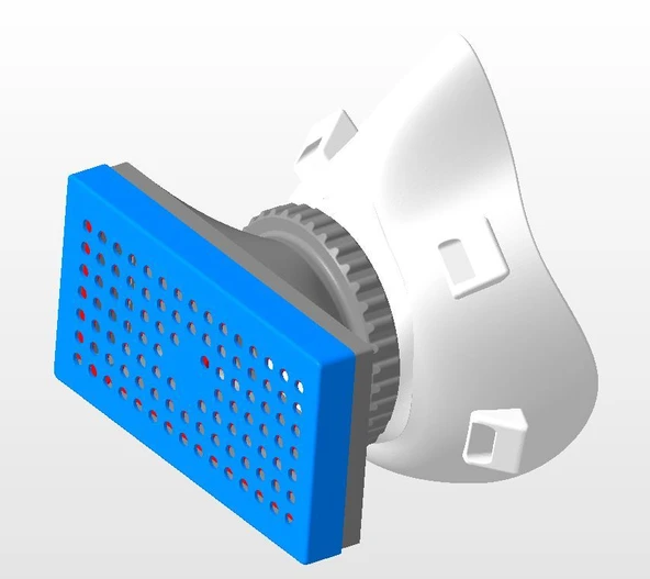 Byr Ferrovial maske için HEPA filtre adaptörü (Sadece Plastik Aparattır!!!) 3D ürün görseli