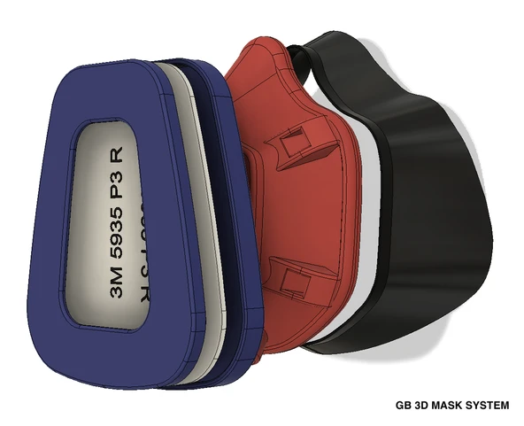 Byr COVİD-19 - GB 3D MASKE SİSTEMİ N95 - KORUMA (Sadece Plastik Aparattır!!!) 3D - Resim 2