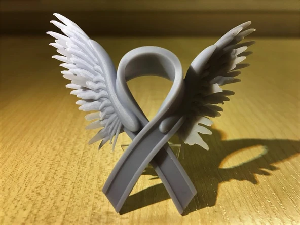 Byr Kadın istismarını durdurmak için kolye, eser, pim ve anahtar zinciri (kahraman kurdele) (Sadece Plastik Aparattır!!!) 3D - 3