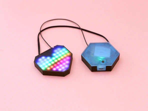 Byr NeoPixel LED Kalp Kolye (Sadece Plastik Aparattır!!!) 3D - 3