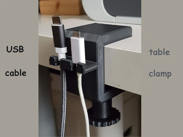 Byr USB Kablo Tablo Kelepçesi (Sadece Plastik Aparattır!!!) 3D - 2