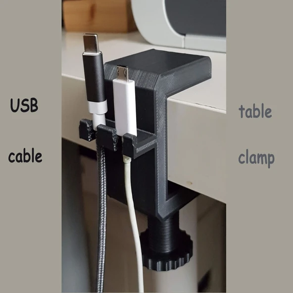 Byr USB Kablo Tablo Kelepçesi (Sadece Plastik Aparattır!!!) 3D - 1