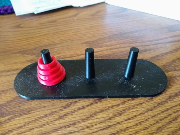 Byr Hanoi Kuleleri (4 Yüzük Versiyonu) (Sadece Plastik Aparattır!!!) 3D - 1