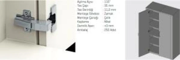 DMK Tas Menteşe 90 Derece (2 Adet) - 4