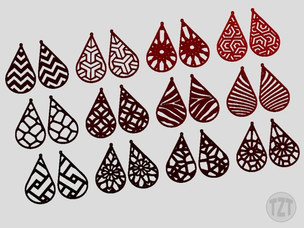 Byr Küpe Setleri - 31 Stil, Takı, Kolye Ucu, Giyilebilir (Sadece Plastik Aparattır!!!) 3D - Resim 3