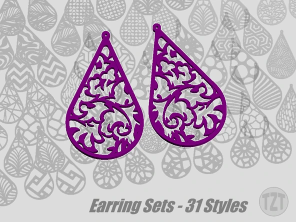 Byr Küpe Setleri - 31 Stil, Takı, Kolye Ucu, Giyilebilir (Sadece Plastik Aparattır!!!) 3D - Resim 2