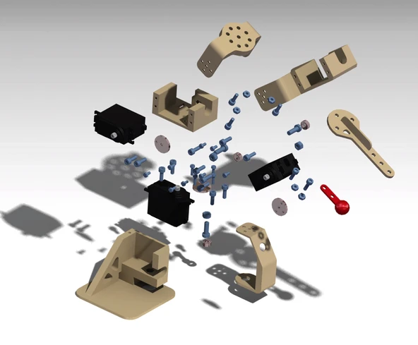 Byr Servomotorlu robotik kol (Sadece Plastik Aparattır!!!) 3D - Resim 3