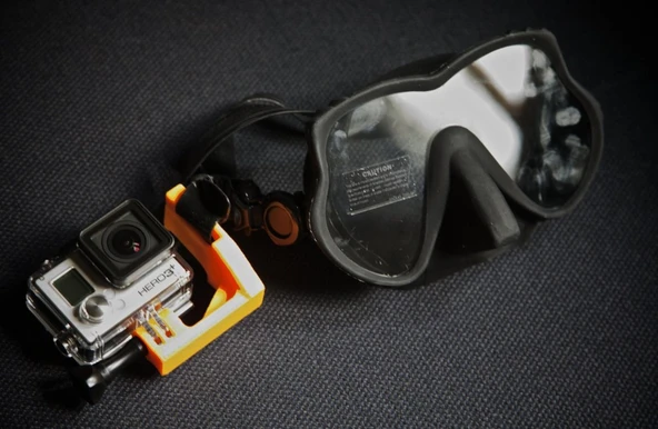 Byr Gömme somun ve destek ile kolay yük gopro tüplü maske montajı (Sadece Plastik Aparattır!!!) 3D - 4