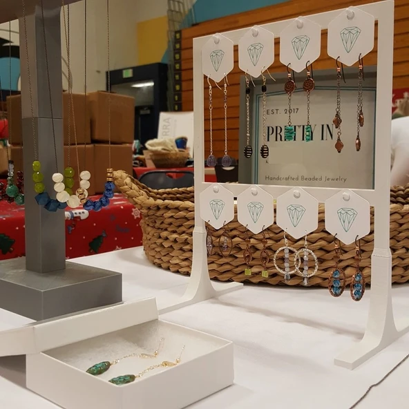 Byr Küpe Takı Ekran Standı - 8 Çift (Sadece Plastik Aparattır!!!) 3D