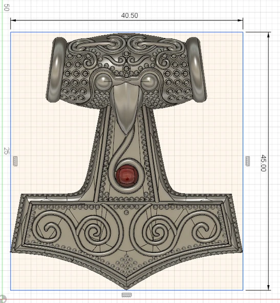 Byr Thor's Hammer - Mjolnir - Kolye (Sadece Plastik Aparattır!!!) 3D - 4