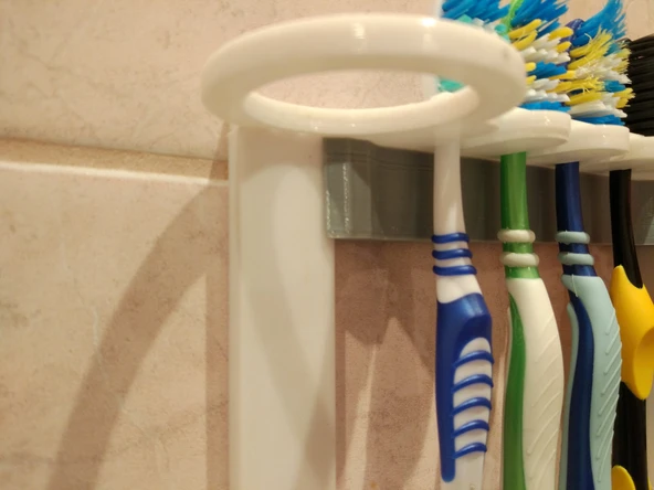 Byr Diş fırçaları ve macun için bir duvardaki tutucu. (Sadece Plastik Aparattır!!!) 3D - Resim 3
