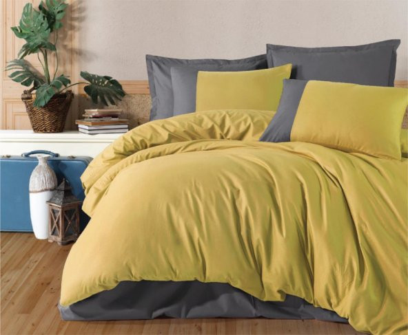 Clasy Butik Serisi Çift Kişilik Nevresim Takımı Pure V7 Sarı ürün görseli