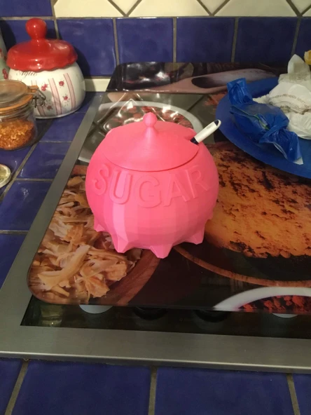 Byr Kaşık deliği ile şeker kasesi (Sadece Plastik Aparattır!!!) 3D - 3