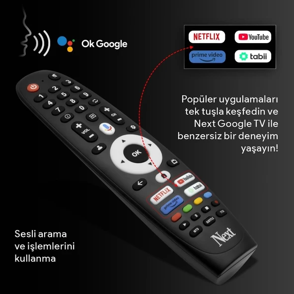 Next YE-58GFSG8-QLED 4K Ultra HD 58" 147 Ekran Uydu Alıcılı Google Smart QLED TV - Resim 6
