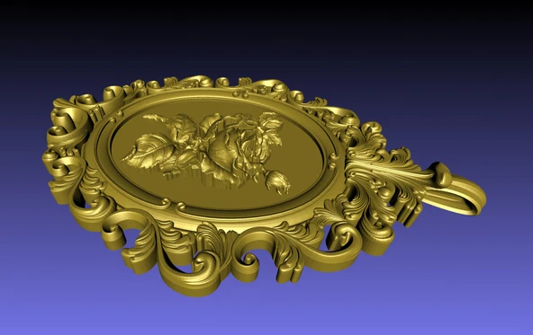 Byr Rose Cameo Kolye ve Broş (artı boş çerçeve-petrol varyasyonu) (Sadece Plastik Aparattır!!!) 3D - 3