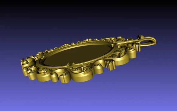 Byr Rose Cameo Kolye ve Broş (artı boş çerçeve-petrol varyasyonu) (Sadece Plastik Aparattır!!!) 3D - 4