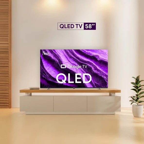 Next YE-58GFSG8-QLED 4K Ultra HD 58" 147 Ekran Uydu Alıcılı Google Smart QLED TV - Resim 2
