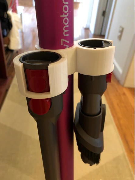 Byr Kişiselleştirilebilir Dyson V7/V8 Wand Aksesuar Montajı (Sadece Plastik Aparattır!!!) 3D - Resim 2