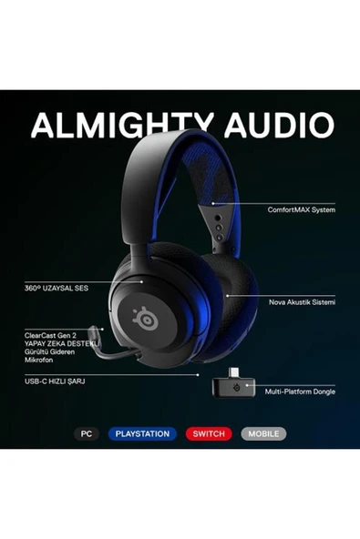 Arctis Nova 4P Kablosuz Çoklu Platform Oyun Kulaklığı - 2