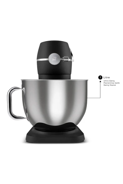 Multichef Artisan Digital Ekran 7 Litre Döküm Stand Mikser Siyah 1800w - 4
