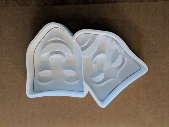 Byr Drama Maskeleri Kurabiye Kesici (ve Pres) (Sadece Plastik Aparattır!!!) 3D - Resim 4