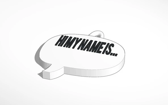 Byr Ad Etiket Kolye Sadece Ad Ekle (Sadece Plastik Aparattır!!!) 3D