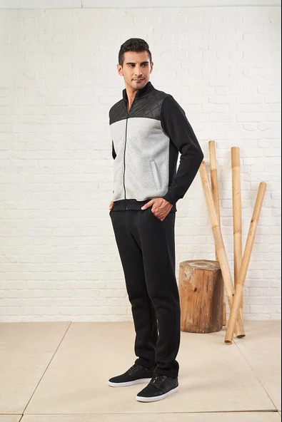 Pjs 22632 Erkek Fermuarlı Kapitoneli Eşofman Takımı - 2