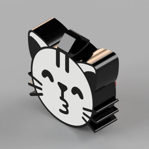 Byr Kedi Yüz Emoji Anahtarlık/Kolye (Sadece Plastik Aparattır!!!) 3D - 3