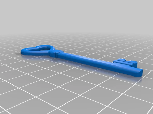 Byr Anahtarlı Kalp Kolye (Sadece Plastik Aparattır!!!) 3D - Resim 3