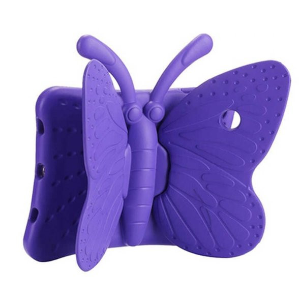 Apple iPad 10.2 2021 (9.Nesil)  Butterfly Çocuklar İçin Kelebek Figür Standlı Tablet Kılıf - 3