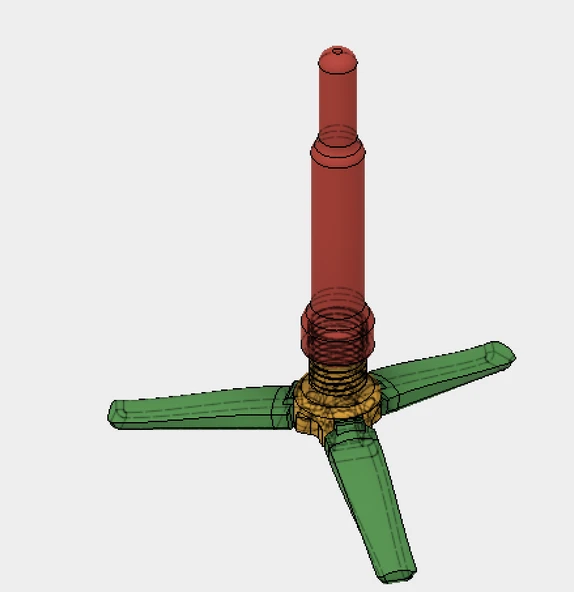 Byr Flüt, flüt standı için tripod. (Sadece Plastik Aparattır!!!) 3D - 4
