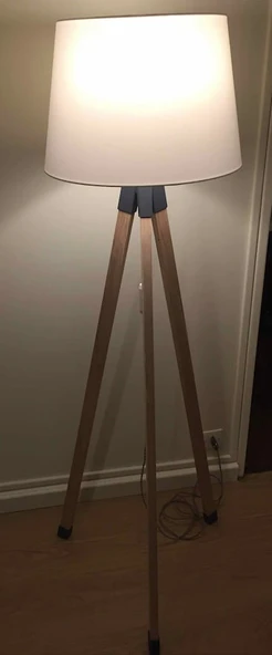 Byr Ahşap tripod zemin lambası (Sadece Plastik Aparattır!!!) 3D - 2