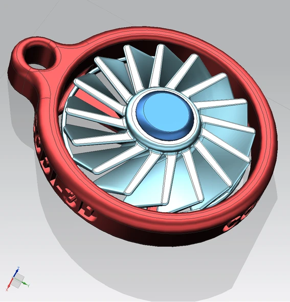 Byr Anahtarlık, Kolye, Pervane/Turbofan - Kolye, Anahtarlık Abbil/Turbofan (Sadece Plastik Aparattır!!!) 3D - 3