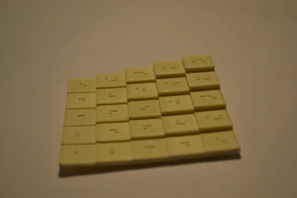 Byr 5x5 Braille optimize edilmiş çarpma tablosu (Sadece Plastik Aparattır!!!) 3D - 1