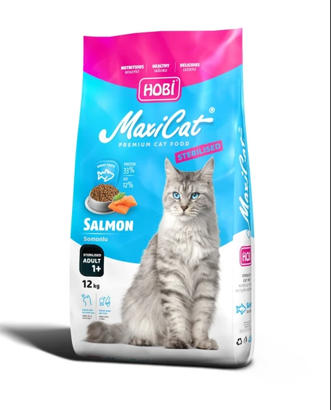 Hobi Maxicat Kısırlaştırılmış Somonlu Kedi Maması 12kg - 2