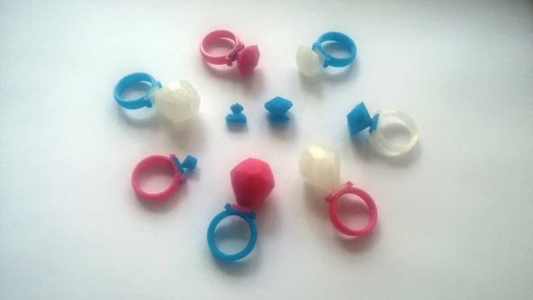 Byr Değiştirilebilir elmaslarla yüzük (Sadece Plastik Aparattır!!!) 3D - Resim 2