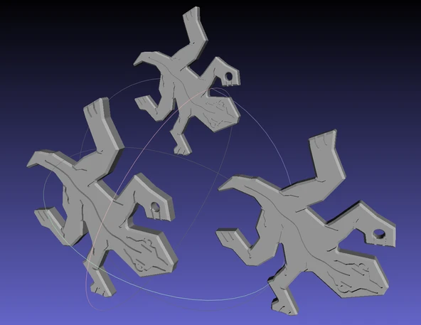 Byr Keychain - Rettile "Escher / Keychain" İlerleme - Kolye Kertenkele Escher "Dikişleri" (Sadece Plastik Aparattır!!!) 3D - Resim 3