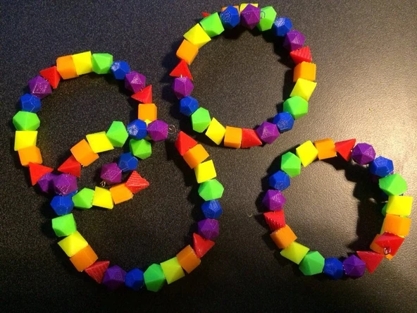 Byr Platonik katı/çok yüzlü zar bilezik boncukları (Sadece Plastik Aparattır!!!) 3D ürün görseli