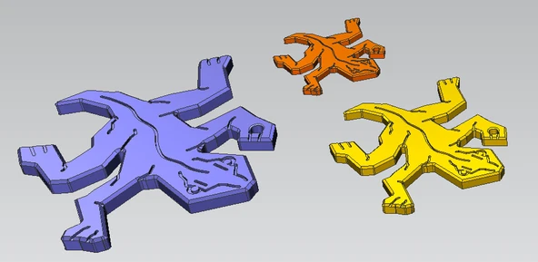 Byr Keychain - Rettile "Escher / Keychain" İlerleme - Kolye Kertenkele Escher "Dikişleri" (Sadece Plastik Aparattır!!!) 3D - Resim 2