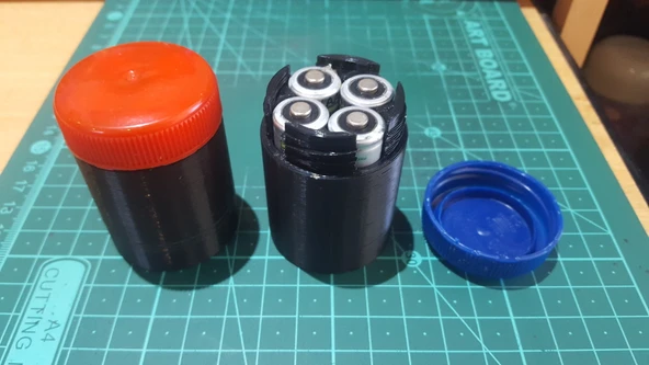 Byr 4XAA Pil Süt Şişesi Kapağı Konteyner (Sadece Plastik Aparattır!!!) 3D - 3