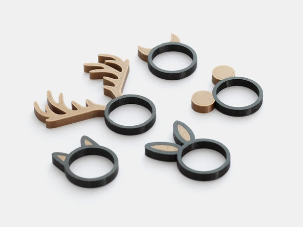 Byr Hayvan Yüzük Toplama - Çift Ekstrüzyon Versiyonu (Sadece Plastik Aparattır!!!) 3D - 2