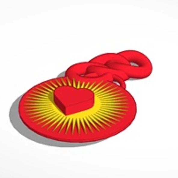 Byr Parlak Kalp Kolye (Sadece Plastik Aparattır!!!) 3D - Resim 2