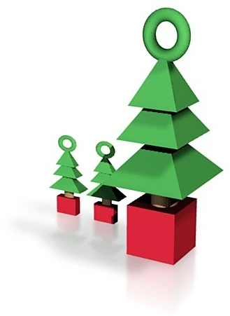 Byr Eşleşen küpeli sevimli Noel ağacı kolye (Sadece Plastik Aparattır!!!) 3D - Resim 2