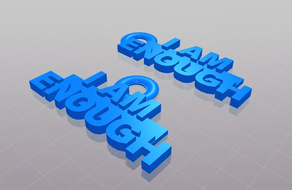 Byr "BEN YETERİM" kechain kolye charmı - kişisel gelişim mesajı (Sadece Plastik Aparattır!!!) 3D - 3