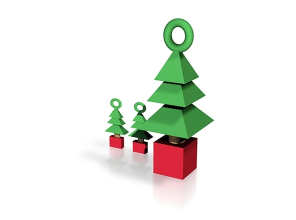 Byr Eşleşen küpeli sevimli Noel ağacı kolye (Sadece Plastik Aparattır!!!) 3D ürün görseli