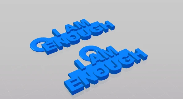 Byr "BEN YETERİM" kechain kolye charmı - kişisel gelişim mesajı (Sadece Plastik Aparattır!!!) 3D - 4