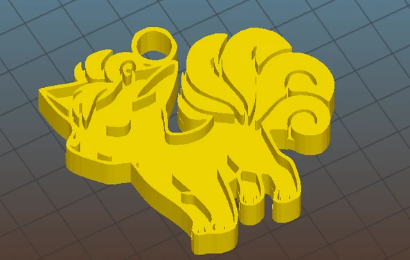 Byr Vulpix kolye/anahtar zinciri (Sadece Plastik Aparattır!!!) 3D - Resim 3