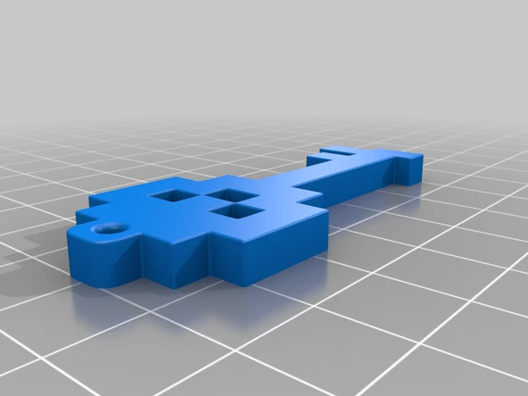 Byr 8 bit tarzı Kafatası Anahtarı (Yüzük) (Sadece Plastik Aparattır!!!) 3D - 4